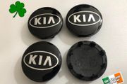 4x KIA Wheel Centre Cap Alloy Hub New Set Of 4 Centre Caps Black / Silver 58mm