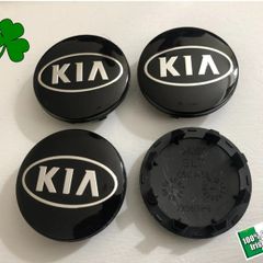 4x KIA Wheel Centre Cap Alloy Hub New Set Of 4 Centre Caps Black / Silver 58mm
