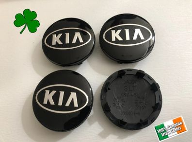 4x KIA Wheel Centre Cap Alloy Hub New Set Of 4 Centre Caps Black / Silver 58mm