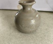Vintage Small Bud Vase Pottery Singed  Duo