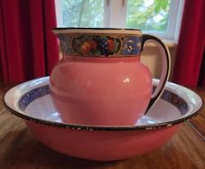 Stunning Antique China Pitcher & Ewer Set Victorian
