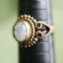 Antique Brass Moonstone Ring size R Image 8
