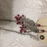 red bead and pearl necklace and earrings Image 3