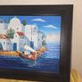Oil on Canvas by Vinno Mediterranean Scene - Framed Image 7
