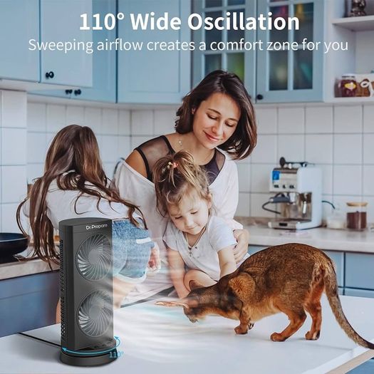 NEW SALE | Tower Fan Oscillating Fan, Portable Desk Fan with 3-Speed Options, 110 Degree Oscillation, 3 Timers, Personal Quiet Table Fan for Home Office Desktop Bedroom