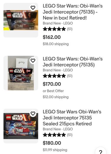 90 Euro Each!! - Lego Star Wars - Retired Sets