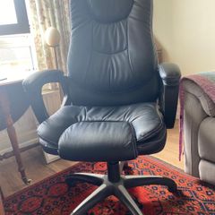 High Back Executive Office Chair, Black Faux Leather, Excellent Condition