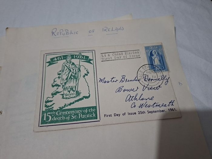 St.Patrick Commemorative Stamp 1961 -First Day Cover