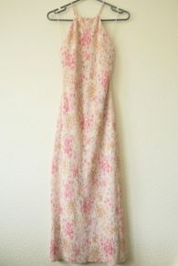 DYNAMITE Floral low cross back halter neck maxi dress Size M / EU 38 / UK 10