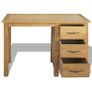 Desk with 3 Drawers 106x40x75 cm Solid Oak Wood Image 7
