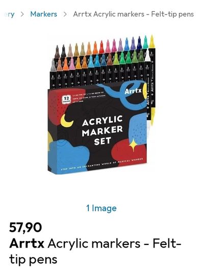 32 Acrylic marker set for fabric, metal, ceramic, stone, wood, paper etc