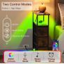 Narrow Bedside Table Set of 2, Slim Side Table for Bedroom Bed Side Table Living Room with Charging Station, Sofa Table with 3 Fabric Drawers, Small Nightstand with LED Lights, Brown Image 4