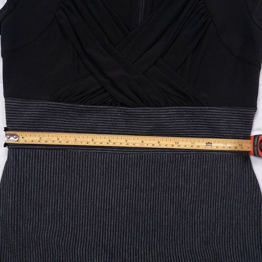 Joseph Ribkoff Black Grey Pinstripe Corporate Bodycon Midi Sheath Dress 10UK/38EU