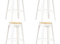 main image for ad Bar Stools 4 pcs White Solid Mango Wood - Free Delivery Nationwide