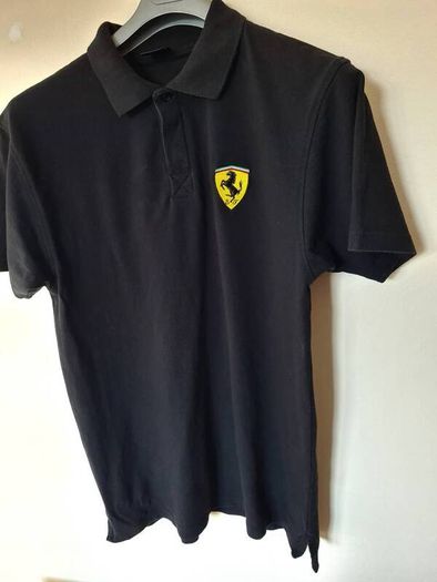 Vintage 1999 ferrari polo shirt Size xl ptp 23" black cotton In excellent condition