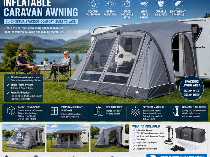 Inflatable awning  sun canopy travel awning caravan awning motor home