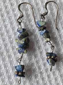 Sterling silver national stone earrings