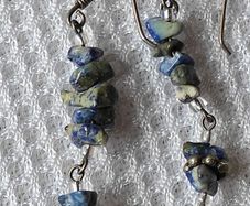 Sterling silver national stone earrings