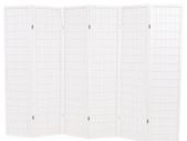 Folding 6-Panel Room Divider Japanese Style 240x170 cm White
