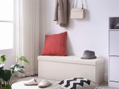 Bench with storage space beige ottoman