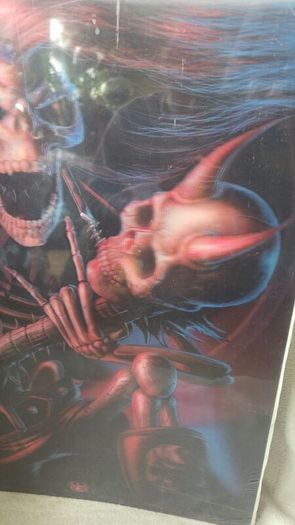 3D poster  "Bad to the Bone" by artist Andrew Dobell
