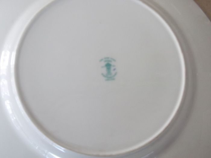 2 antique hand painted staffordshire plates