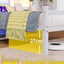 Single Bed Frame with Headboard & LED Lights,Heavy Duty Metal Platform Bed Frame with Charging Station,Mattress Base/Strong Steel Slats Support/Under-bed Storage/Easy Assembly for Adults White Image 5