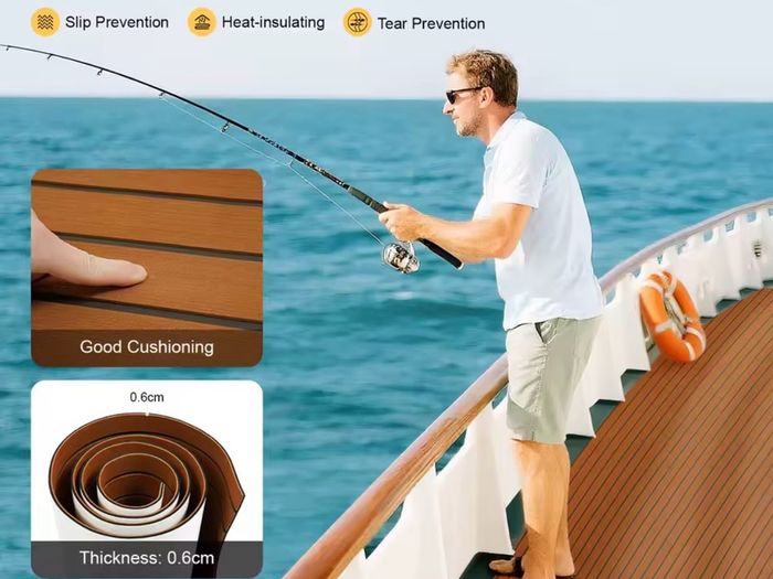 2.4meter x90cm Self-Adhesive EVA Foam Marine Boat Yacht Flooring Faux
