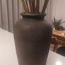 Large Ceramic Floor Vase with Tall Bamboo Sticks Image 2