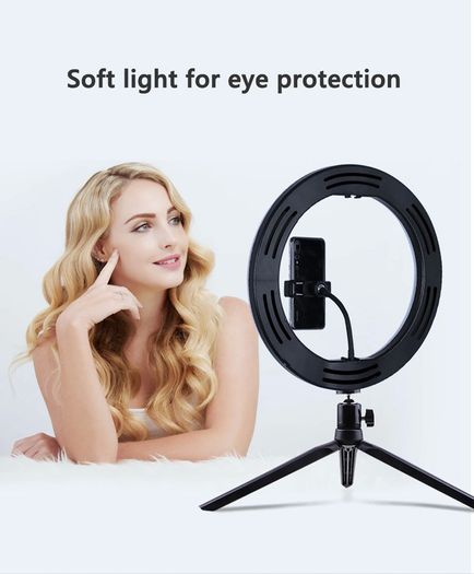 Selfie Ring Light With Tripod Photography Led Rim Of Lamp Mobile Holder Support Tripod Stand Ringlight For Live Video Streaming