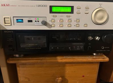 Akai S2000 sampler with Gotek installed.