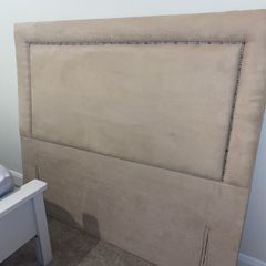 Floor standing suede headboard for double bed
