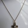 Vintage Tru-Sapphire Sterling Silver Cross Pendant and chain L-20"  5,35g Image 3