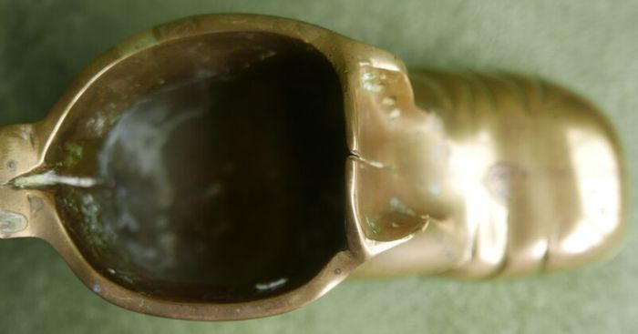 Vintage Large Brass Boot, Very Heavy, Solid Brass, Vintage Brass Ornament