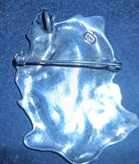 Large Art Nouveau sterling silver brooch