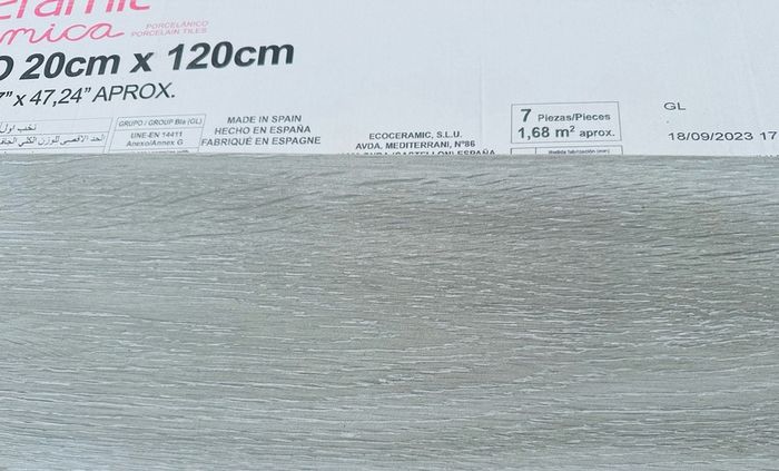 Wall Tiles Grey Wood Effect 10 Square Metres - 120cm X 20cm