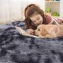 Rugs Living Room 140x200cm, Area Rugs for Bedroom, Machine Washable Anti Slip Soft Fluffy Shaggy Tie-dye Floor Carpet for Kids Girls and Boys, Nursery Room, Light Grey Image 5