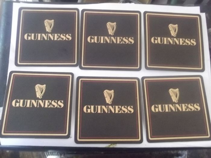 6 vintage guinness beer mats