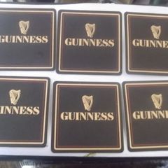 6 vintage guinness beer mats