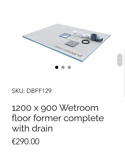 Wetroom floor former shower trays, Walk in shower tray