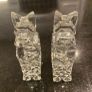 Pair of  crystal vintage crystal glass dogs. Rare find Image 4