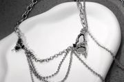 Rebel Studio Butterfly Black Diamante Necklace