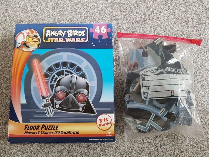 Angry Birds Star Wars Darth Vader Red Lightsaber  Floor Puzzle 46 pcs used complete