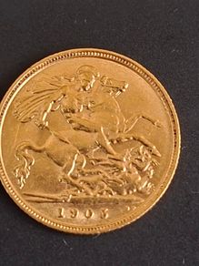 Gold half sovereign 1905