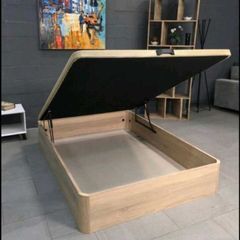 Oak Ottoman Storage Bed Stylish Space, King size