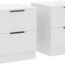 2 Drawer Bedside Cabinets Set of 2 White Image 2
