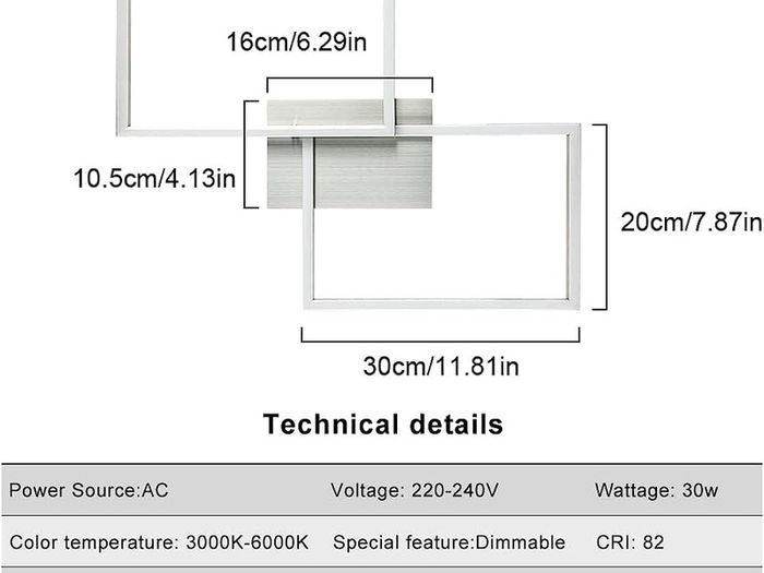 30W Led Ceiling Light Dimmable, Modern Ceiling Lamp 2 Built-in LED Boards with Remote Control, 3000K-6000K, Rejustable Wall Lamp, Flush Mount Ceiling Spots for Living Room Bedrooms Kitchen (FREE SHIPPING)