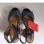 PieSanto Navy Blue Leather Suede Sandals EU35 UK2 Block Heel BNIB Spain  CAN POST Image 3