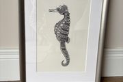Seahorse print in silver frame
