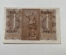 Bank Note 1939 Italian One Lira Note Regno D Italia UNC